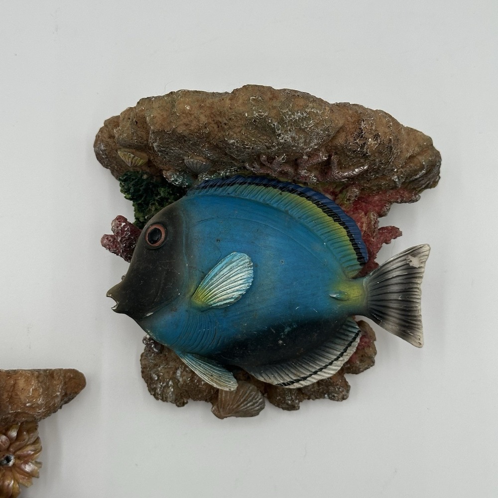 Vintage Tropical Fish Wall Shelves Set of 3 Resin Coral Reef Nautical Decor - Picture 4 of 8